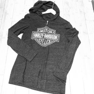 Harley Davidson lightweight zip front hoodie